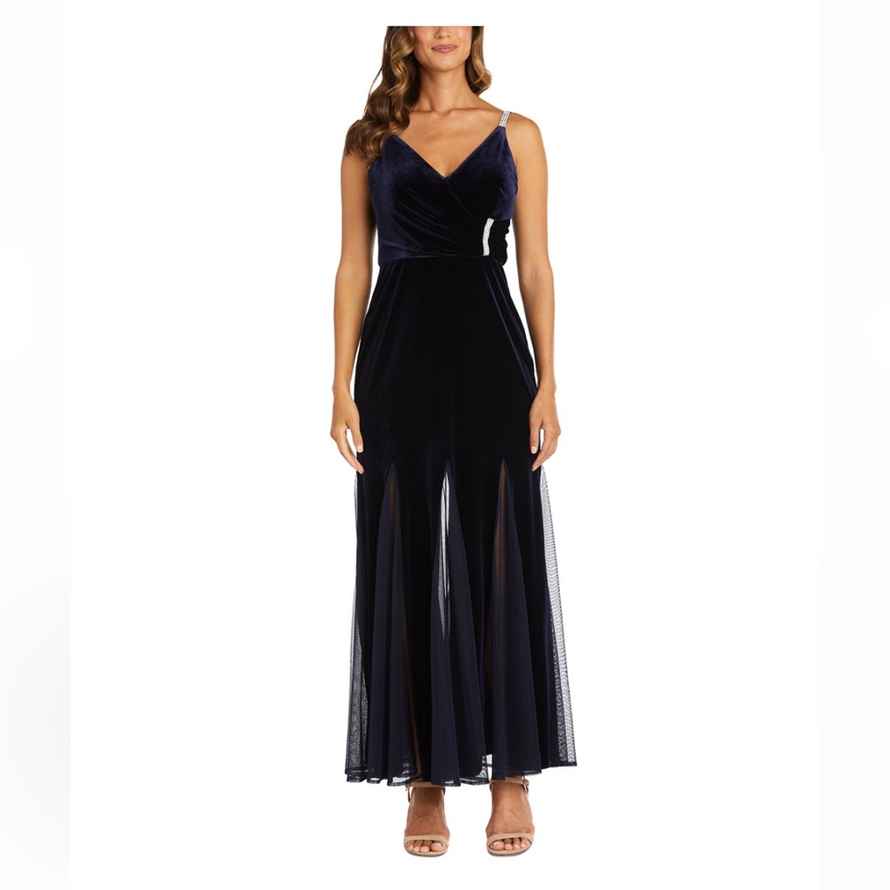 Brand New with Tags - Navy Velvet Gown